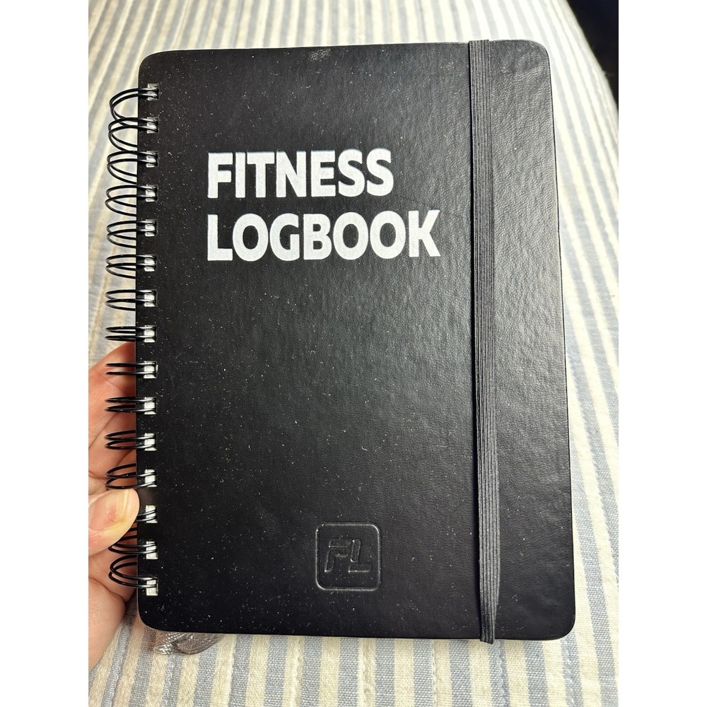 Fitness Logbook Spiral Workout Planner Tracker Journal Black Gym Progress Log